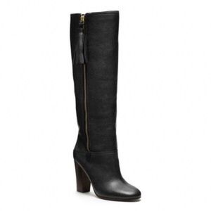 Coach Black Leather Knee High Therese Boots